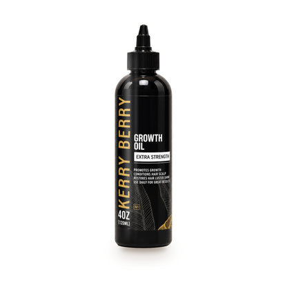 Kerry Berry Growth Oil Extra Strength 4 oz black bottle on a white background